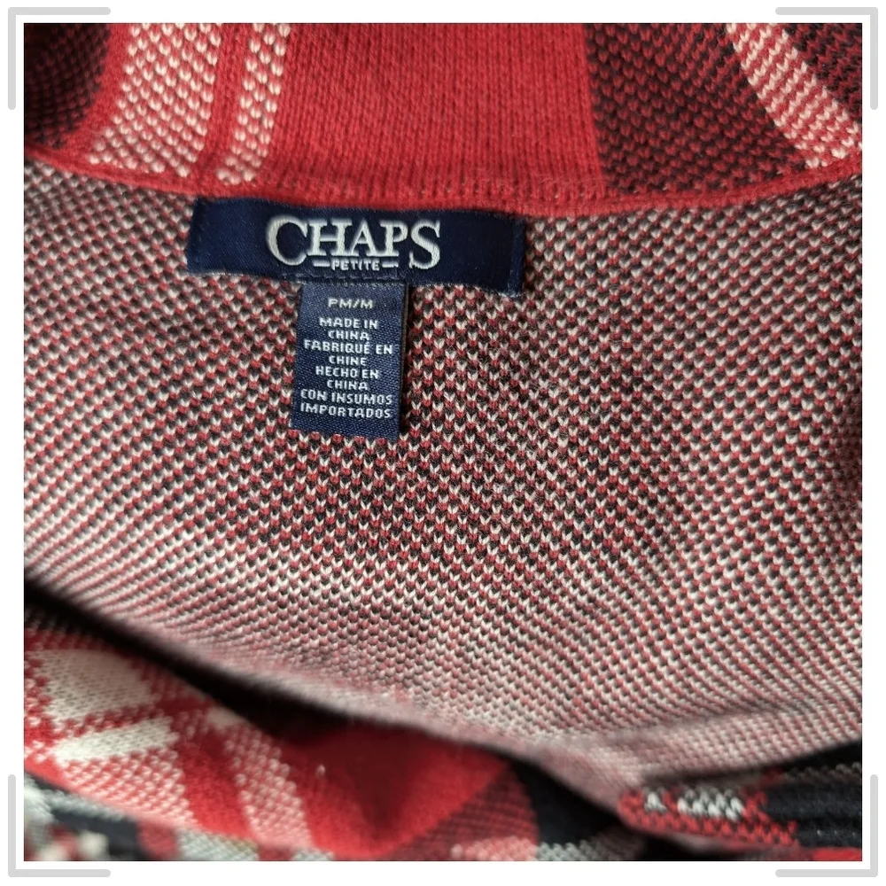 Pre-owned Chaps Red Plaid Sleeveless Vest - Picture 5 of 9
